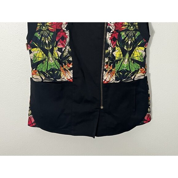 Greedilous Colorful Abstract Artsy Full Zip Vest Size 38 Unisex - Picture 3 of 14